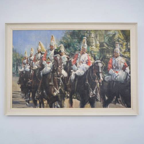 Eric Mason painting `Up the Mall`, large oil on canvas, signed, 1970 English